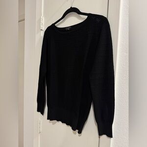 Theory Open-knit Black Sweater Krystaly Dreams Size L
